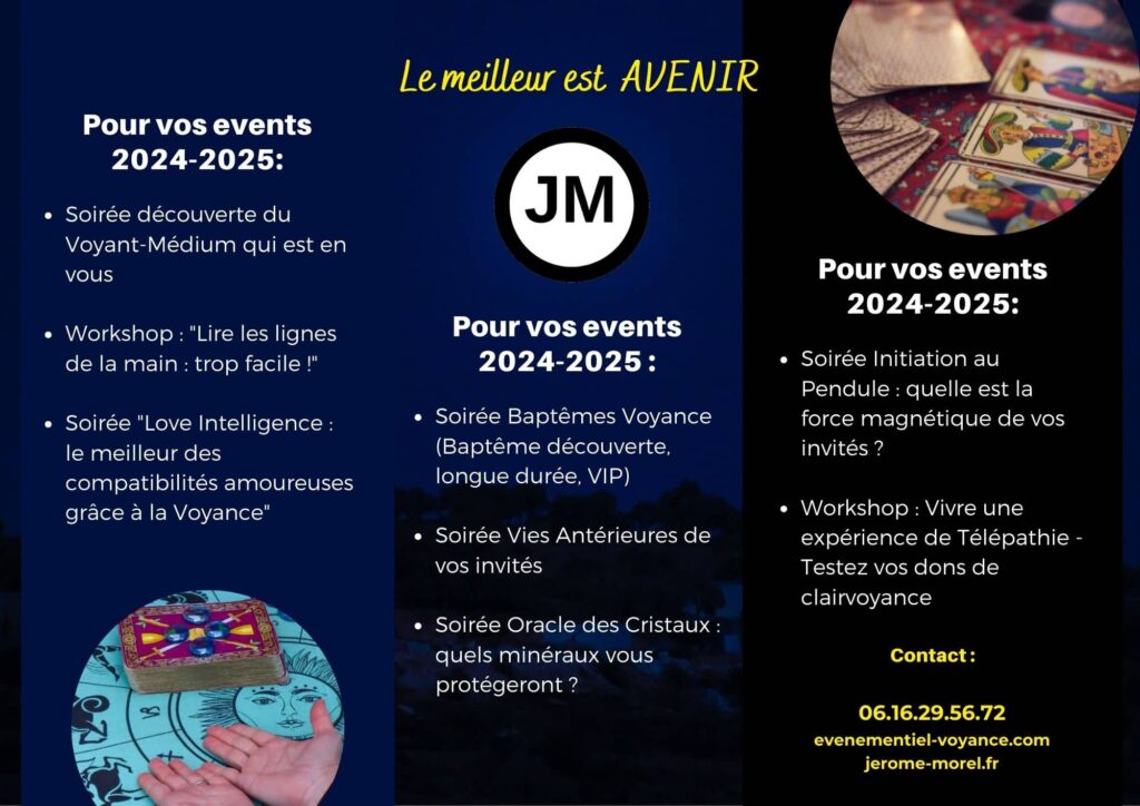 voyance en événementiel Jérôme morel voyant 2024- 2025